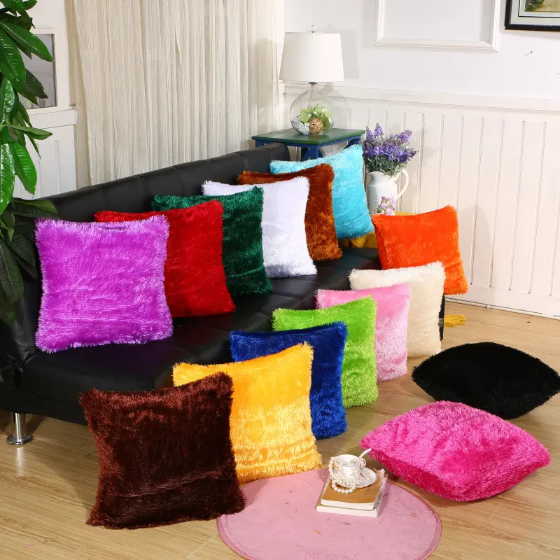 Originated from foreign markets, plush solid color glitter velvet throw pillows and cushions, soft for foreign supermarkets and foreign trade leather sofas Comfy Cushions Decorative Cushion