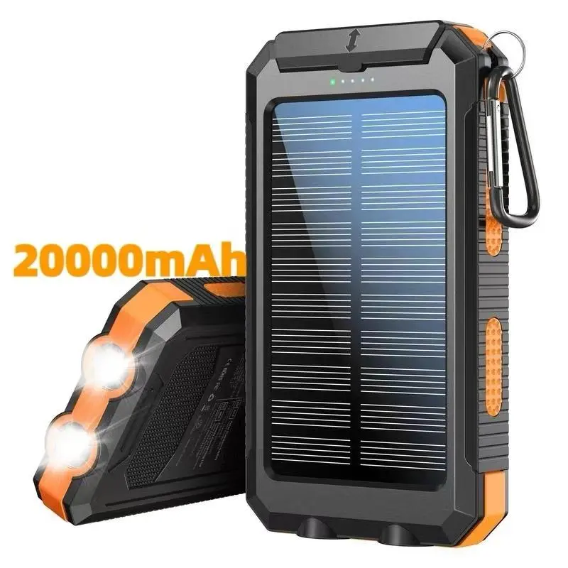 20000mAh Solar Charger Power Bank,Built-in USB-A Type-C Micro USB Ports Fast Charging,Flashlight,Carabiner,Outdoor Portable Emergency power bank portable charger iphone Compact Water Proof Chargeable,back to school,back to school haul