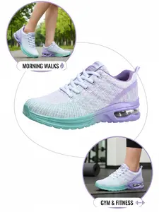 Women air cushion sneakers, women walking shoes, pastel gradient shoes, cloud comfort trainers, viral women footwear, daily OOTD sneakers, breathable mesh athletic shoes, streetwear trainers, gym workout shoes, platform casual shoes