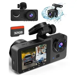Dash Camera for Cars, 4K Full UHD Dash Cam Front and Rear Inside,CarCamera with Free 32GB SD Card,Built-in Super Night Vision, LoopRecording, WDR,G-Sensor,24 HoursParking Monitor Micro SD, cobra sc201 dash cam