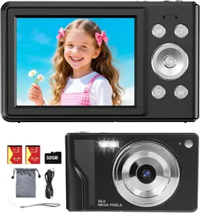 Digital Camera for , Teens & Beginners - 56MP 1080P FHD, 16X Digital Zoom, 2.8" LCD, 32GB TF Card & 2 , Compact Point-and-Shoot, Portable Starter Camera - Black