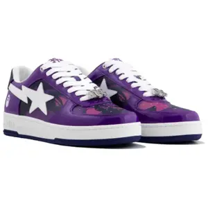 A BATHING APE x JJ LIN BAPE STA M1 Low-Top Skate Shoes for Men in Purple and White Trending Shoes, House White Official Shoes to Get / Maison Mihara