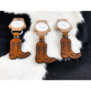Keychain Leather Cowboy Boot