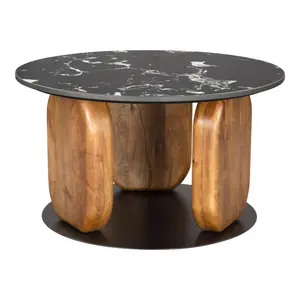 Pemba Coffee Table with Marble Top - Retro and Mid-Century Vibes