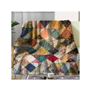 Vibrant Multicolor Floral Patchwork Quilt with Mixed Patterns