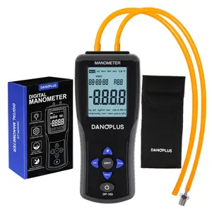 Manometer Digital Manometer Gas Pressure Tester Professional 12 Selectable Units Differential Manometer Gauge HVAC Air Pressure Meter with Large LCD Display Backlight, Data Record Funtion