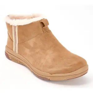 Ryka Water-Repellent Side-Zip Ankle Boots w/ Faux Fur-Amber