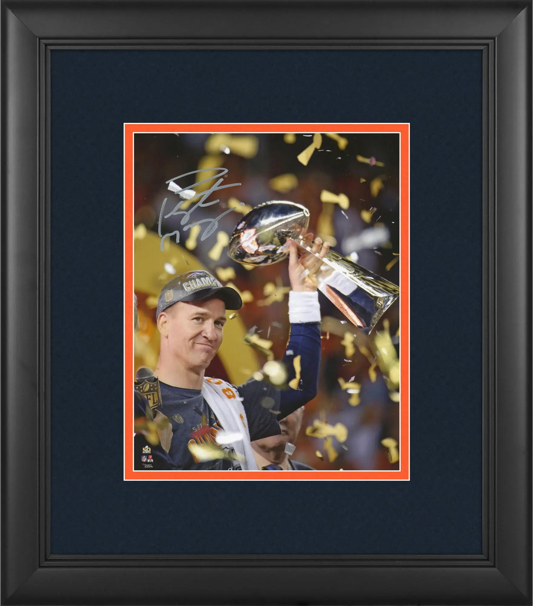 Peyton Manning Denver Broncos Framed Autographed 8" x 10" Super Bowl 50 Champions Celebration Photograph - Fanatics Authentic Certified