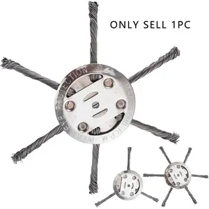 Steel Wire Grass Trimmer Head 6in String Trimmer Replacement Head, Universal Wire Weed Trimmer Head Weed Remover Tool, Weed Eater Attachment, Brush Cutter Trimmer Blade Replacement Blades for Lawn Mower Tray