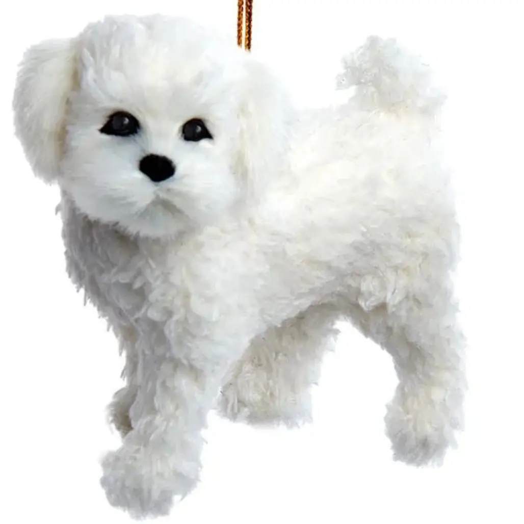 Furry Bichon Frise Dog Ornament