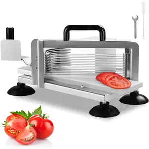 VEVOR Commercial Tomato Slicer,  1/4 inch Tomato Cutter Slicer, Stainless Steel Heavy Duty Tomato Slicer Machine, Manual Tomato Slicer with Non-slip Feet, for Cutting Tomatoes, Cucumbers, Bananas Kitchen Utensils