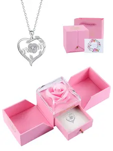 Heart Necklace Gift Boxed, Elegant Copper Jewelry for Mother's Day & Birthdays, Charming Heart Pendant Accessory