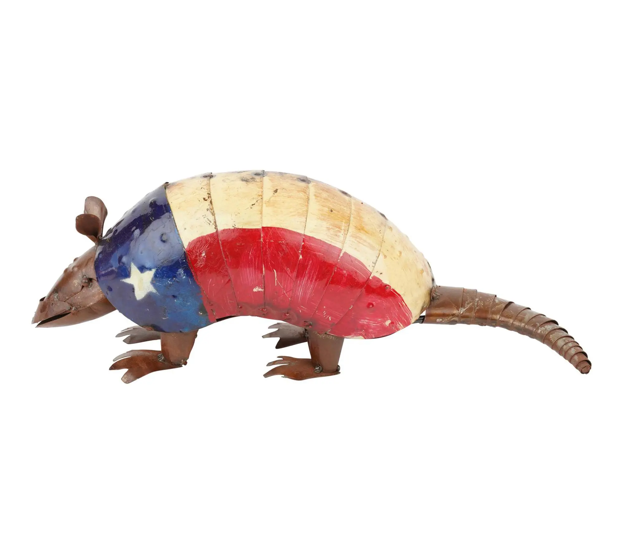 HomeRoots 16" Red White Blue Metal Armadillo Sculpture HomeRoots 16" Red White Blue Metal Armadillo Sculpture