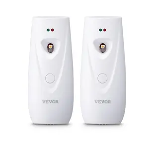 VEVOR Automatic Air Freshener Spray Dispenser,  2-Pack, Wall Mounted or Free Standing, Battery Operated, Multiple Time Settings for Home, Indoor, Bathrooms, Offices, Hotels, Commercial Places, White