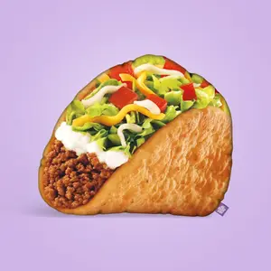 All About Vibe Taco Custom Shape Pillow - Soft Plush Fabric, Vibrant Detailed Print, Perfect for Any Space, Fun Quirky Gift