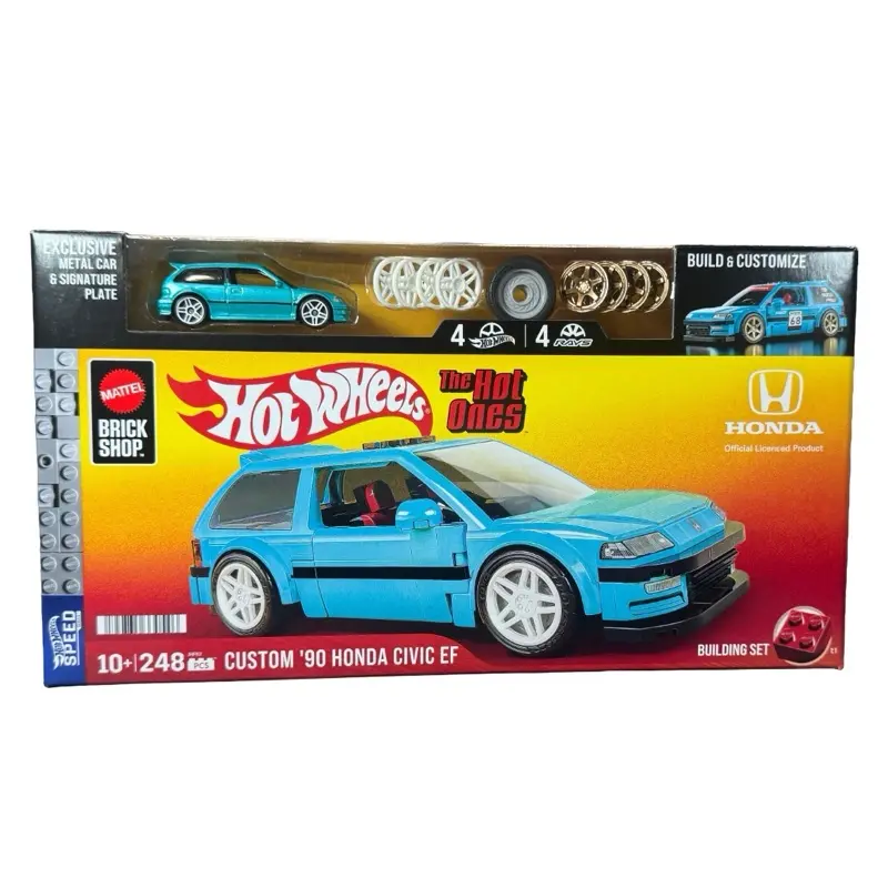 Mattel Brick Shop Hot Wheels The Hot Ones Custom '90 Honda Civic EF Building Set