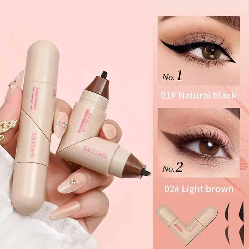 Flow 2-in-1 Eyeliner Stamp & Pen One-Shot Winged Liner Magic Waterproof Long-Lasting Effortless Salon-Worthy Eye Makeup in Seconds Smooth Application Versatile Tool