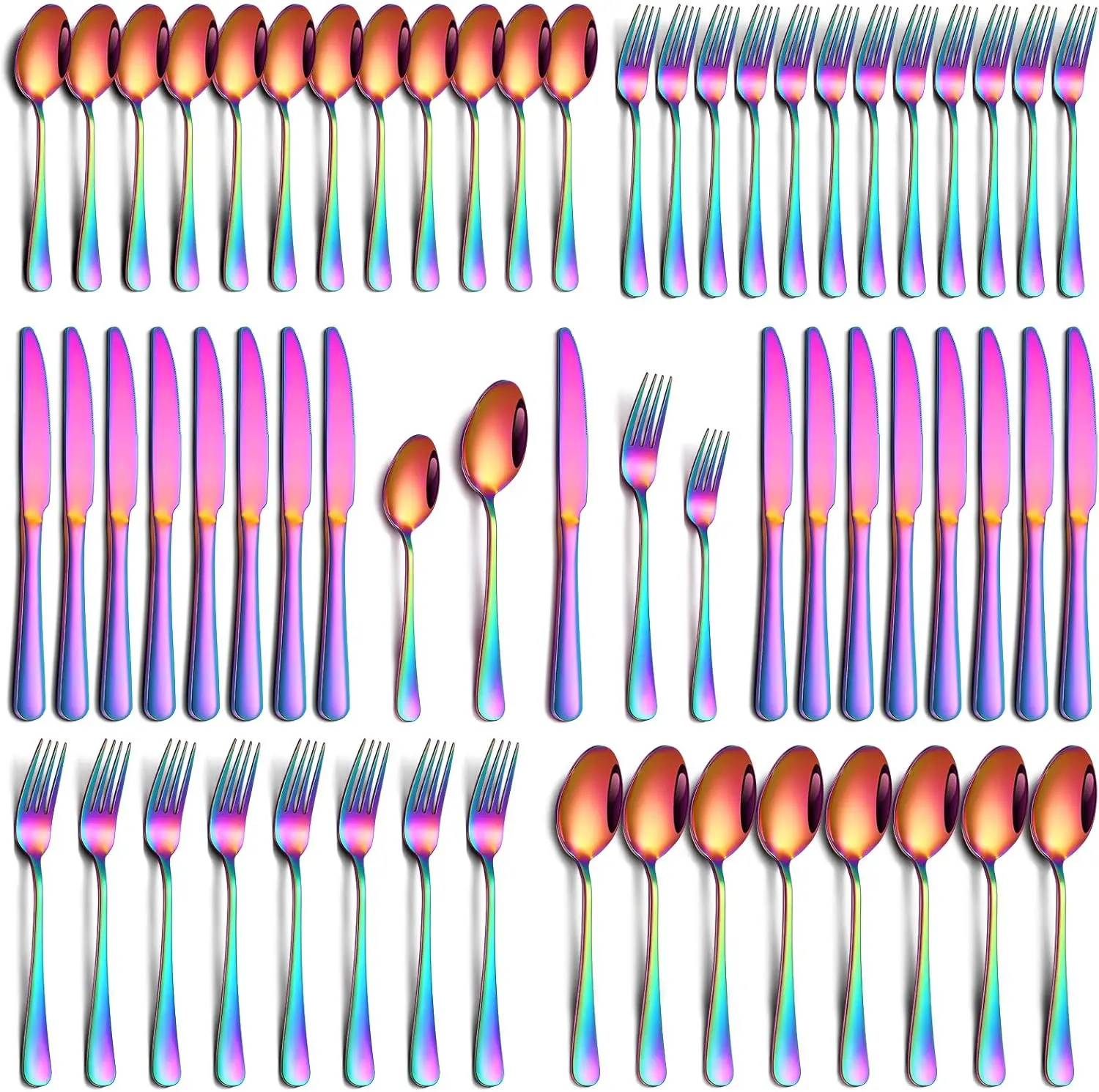 30/60-Piece Silverware Set, Stainless Steel Flatware Set for 12 Cutlery Utensil Set Include Knife Fork Spoon Food Grade Mirror Polished Dishwasher Safe