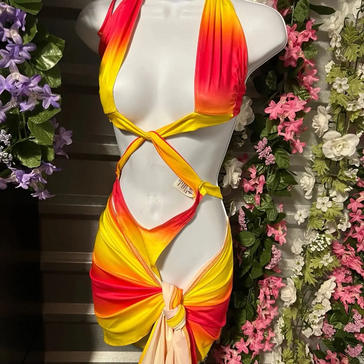 Beach Babe One Piece Swimsuit with Cover Up