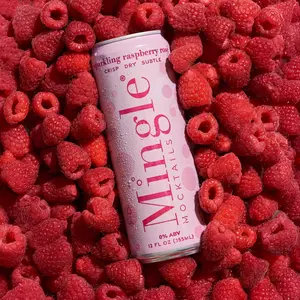 Mingle Sparkling Raspberry Rosé Mocktail - 12 FL OZ (355 mL) - Crisp & Dry Subtle Drink - Refreshing Rosé Cocktail