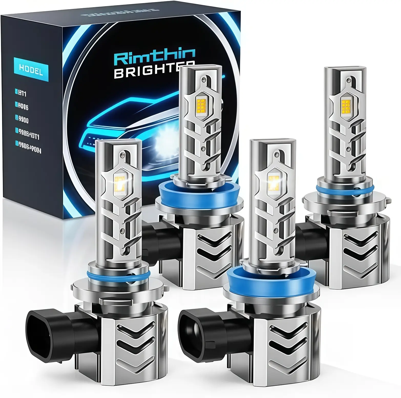 [One-year warranty service provided] Rimthin  All-New Upgrade No glare/cutoff  9005/HB3/9012/9007/9006/HB4/H11/H9/H8/H7/9008/H13 White LED Headlight Kit 35000LM 900% Bright with Cooling Fan 6500K Cool White Plug 【Check the image to confirm your model】