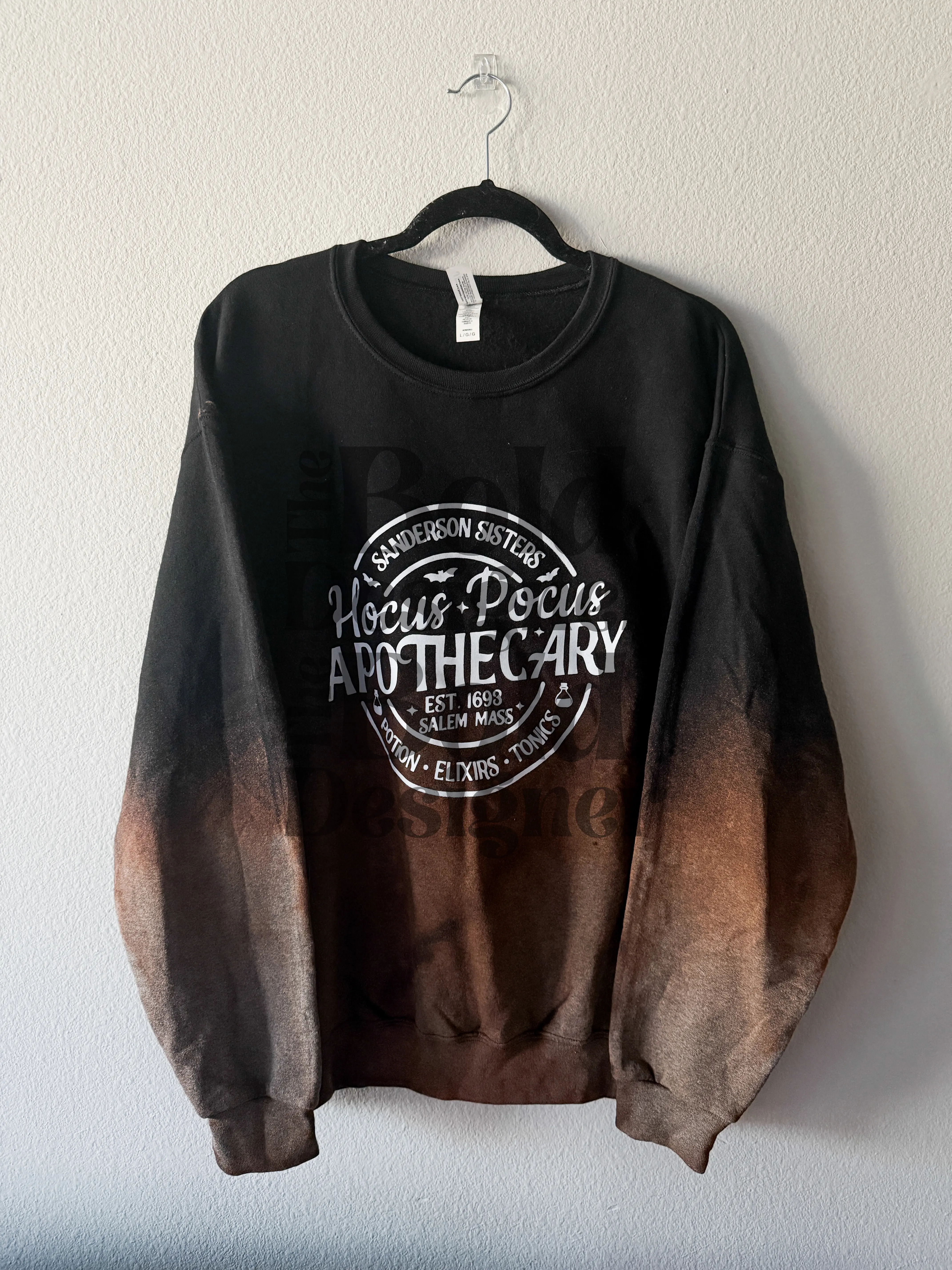 Hocus Pocus Apothecary - Reverse Dye Crewneck Sweatshirt | Witch Sweatshirt | Fall Halloween Revserse Dye Sweatshirt Comfort Cotton Fabric Womenswear