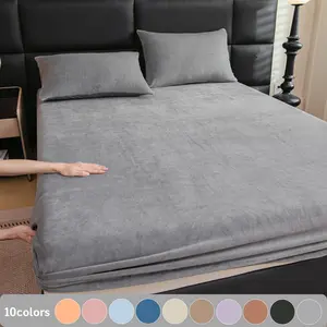 Luxury Plush Fitted Sheet Set 2/3pcs – Ultra Soft, Noiseless & Breathable, Deep Pocket Design with 1 Fitted Sheet + 2 Pillowcases (No Pillows) – Machine Washable Bedding for Bedroom, Dorm, Kids, Pets & Hotels Bed Sheet Sets
