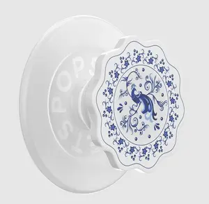 PopSockets MagSafe PopGrip - Peacock Print Saucer, Stylish Magnetic Phone Accessory, Tech Accessory for Hands-Free Use and Phone Mounting, Accessories, Tech Accessories