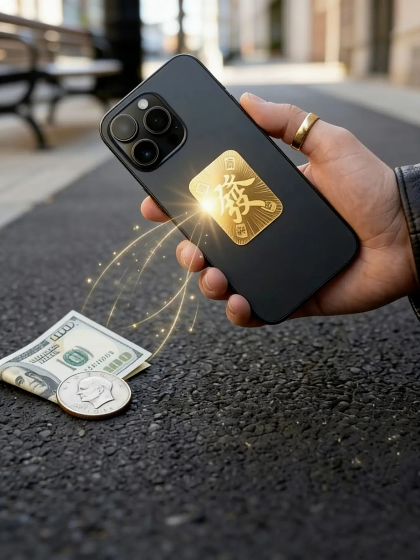 Lucky Fa Appearance Card, Promotes Positive Energy and Good Atmosphere, Eastern Feng Shui Amulet, Sticker Compatible with iphone