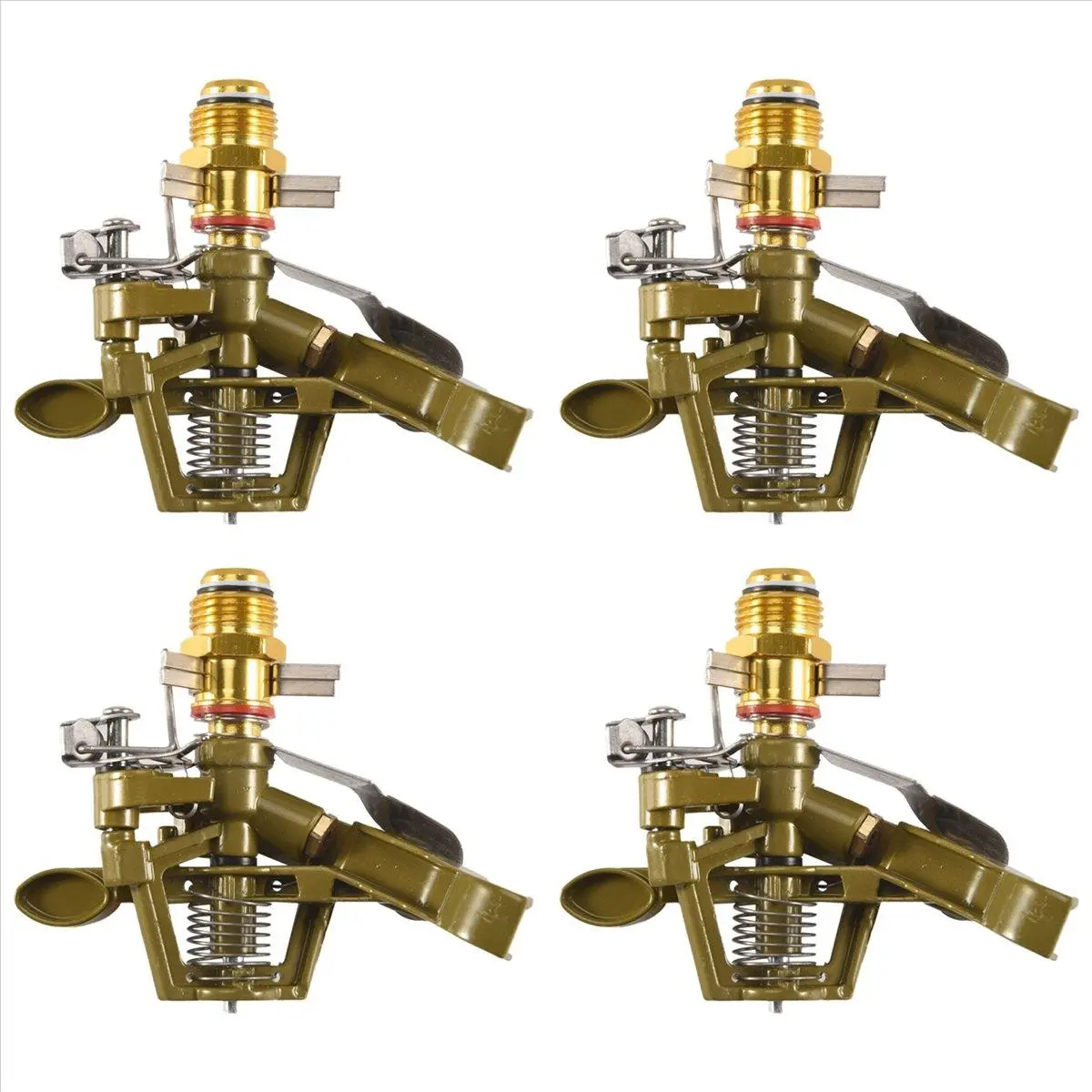 4Pcs Standard Size 1/2-Inch Heavy Duty Impact Sprinkler Head, Garden Watering Impact Head, Hose End Watering Tool for Large Gardens