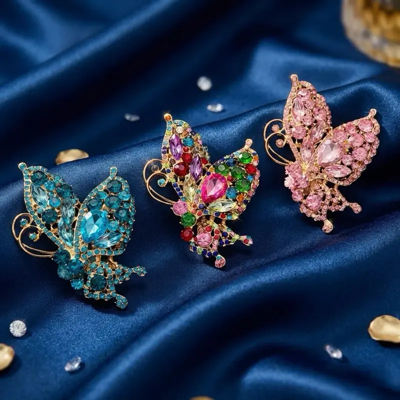 DIY Beadable Butterfly Pen Accessory - Colorful Rhinestone Design for Customizable Pens