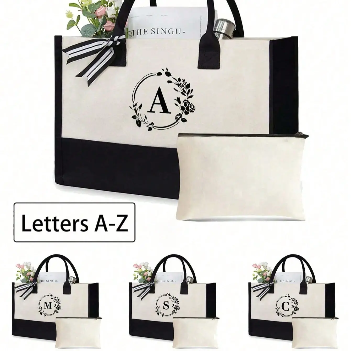 Large Capacity Handbag, Personalized Gift Bag, Reusable Tote Bags, Ideal for Weddings, Birthdays, Beaches, Holidays, School Bags, Perfect for Women & Men, Tote