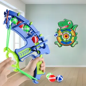 Dinosaur Target Shooting Toy, 1 Set Indoor Shooting Game Throwing Sticky Ball Bow and Arrow Toy, Outdoor Sports Toy for Kids