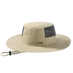 BASSDASH UPF 50+ Fishing Sun Hat Water Resistant Unisex Wide Brim Bucket Boonie Hat for Hiking Camping Safari FH15