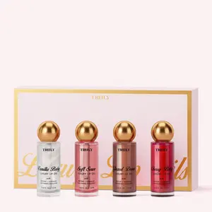 Luxury Lip Oil Gift Set – Hydrates & Plumps with Peptides, Vitamin E & Ceramides – Includes 4 Must-Have Shades – Perfect Gift for Lip Lovers