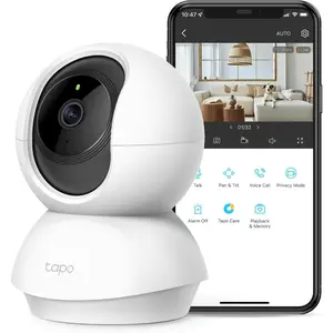 2K Pan/Tilt Security Camera for Baby Monitor, Dog Camera w/Motion Detection and Tracking, 2-Way Audio, Night Vision, Cloud & SD Card Storage, Works w/Alexa & Google Home C210