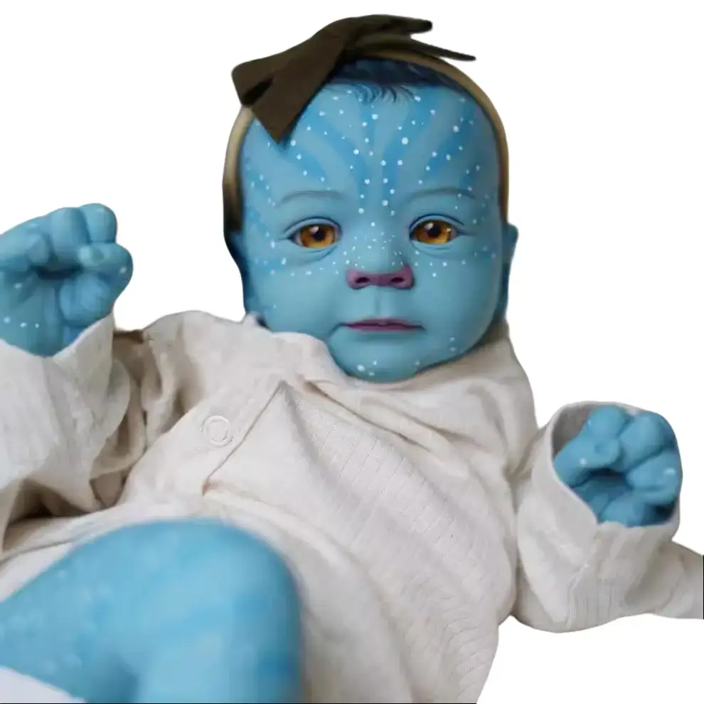19-inch Avatar Reborn Unisex Soft Stuffed Doll for 3-4 Years - BPA-Free, Realistic Look, Hand-Painted Hair, Light-Up Body, Feeding Accessories, Gift-Ready Set, Ideal for Any Occasion