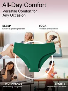 15-Pack Full Color V-Waist Briefs | Seamless Invisible Under Tights | All-Day Cloud-Soft Comfort | Sleep/Yoga/Work Ready | S-XL