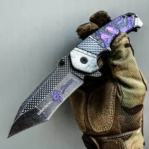 8” Outdoors Man Bushcraft Hunting Tactical EDC Everyday Dragon Pocket Knife, Camping Gear Folding Knife, Survival Tool Accessories, Collection, Father’s Day Gift, Birthday Gift, Christmas Gift