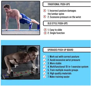 Push Up Board, Portable Multi-Function Foldable 10 in 1 Push Up Bar, Push up Handles for Floor, Professional Push Up Strength Training Equipment