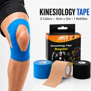 Uncut Elastic Stabilizing Sports Tape, Athletic Support Kinesiology Kinetic Tape, Waterproof, Sweat-Resistant, Skin-Friendly, Flexible, Breathable, Relieves Knee Pain & Ankle Sprains, Ideal for Exercise & Outdoor Activities, Latex Free Knee Tape