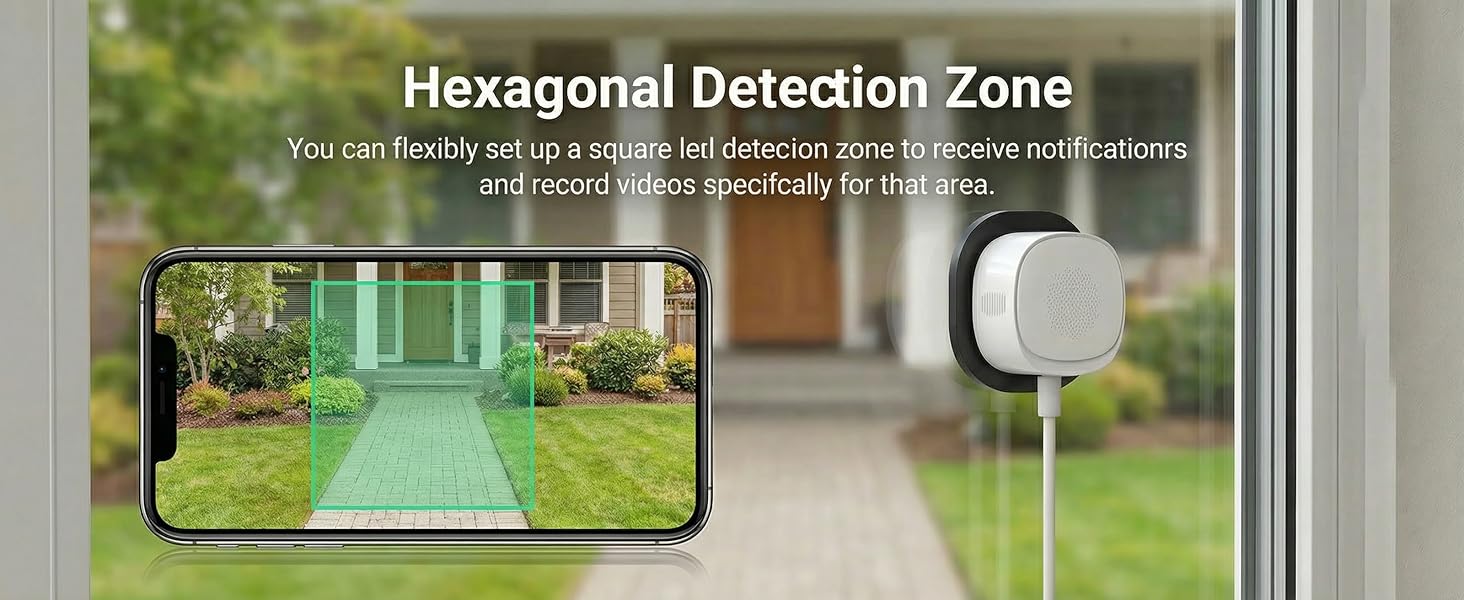 Rraycom 4MP 2.5K window camera, 2.4 GHz & 5 GHz Wi‑Fi indoor cameras for home security with premium AI starlight full‑color night vision, person and motion detection, 24/7 recording, easy and quick installation