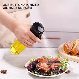 1pc 200ml Glass Oil Spray Bottle Cooking Oil Container for Household Kitchen Air Fryer, Thickened Oil Spray Bottle for Misting Edible Oil