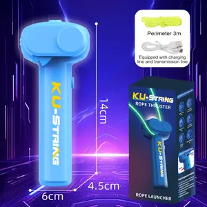 The Original Glow-In-The-Dark String Shooter Toy w/ Dual Built-in UV Blacklights - Safe Fun Adult & Kids Rope Launcher Gift - Viral Fidget Toy Gadget - Music Festival Rave Dance Accessory