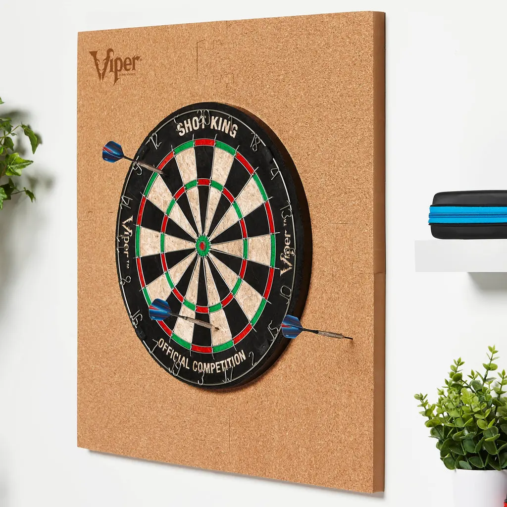 Viper Wall Defender II Dartboard Surround (41-0613-99) - Reversible, 3.8 sq ft, Cork & EVA Foam Material, Snap Segments, Universal Fit, Tan Finish, 2 lbs Wall Protection Accessory for 18 and 17.75 Regulation Sisal Dartboards, Easy Installation, Prevents W