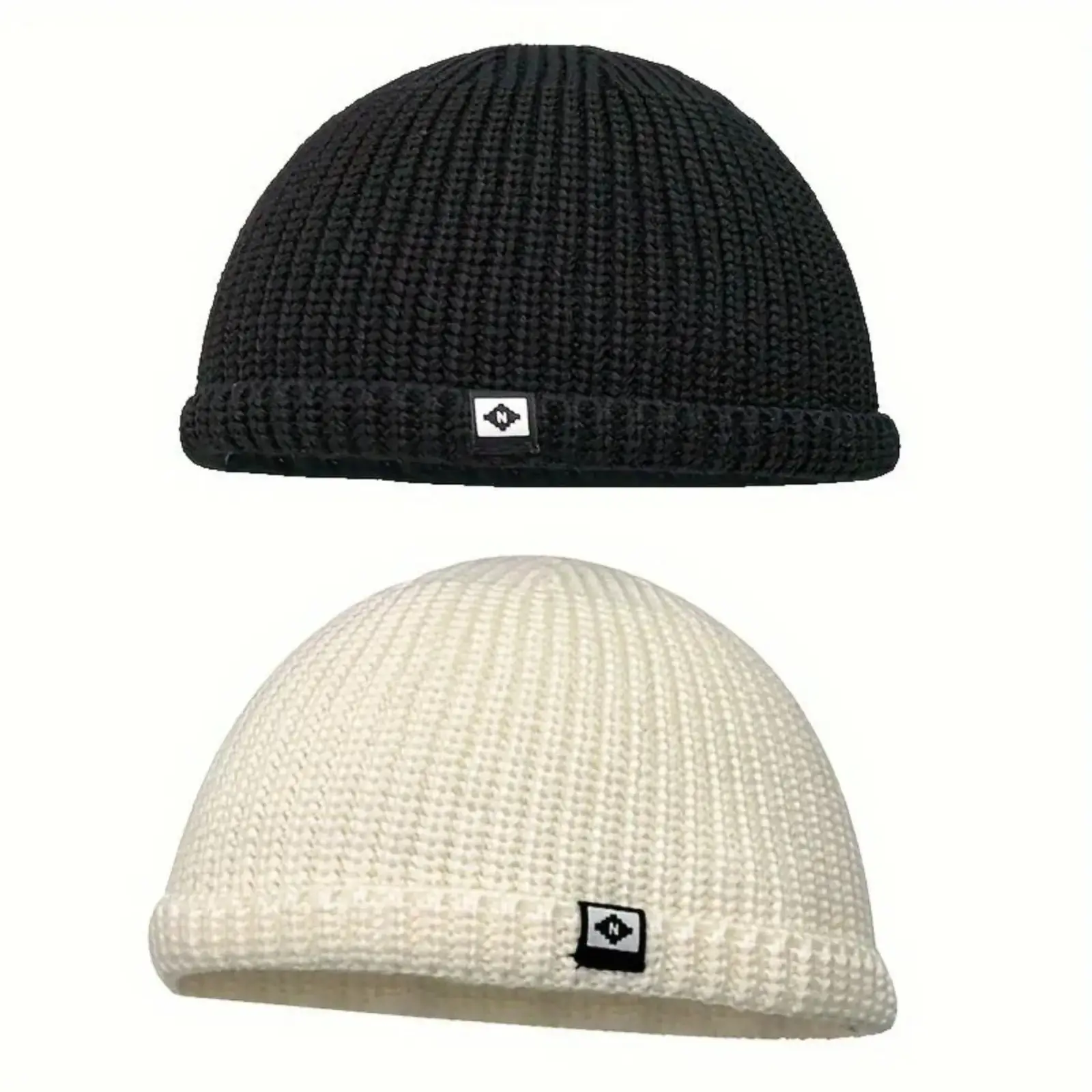 Unisex Winter Fisherman Beanies - Ribbed Cuff Skull Cap with Logo Patch, 1-Size Elastic Fit, Cold Resistant Heat Insulating Soft Casual Sport Rainwear for Winter Sports Enthusiasts, One Size, Outdoor,back to school,back to school haul