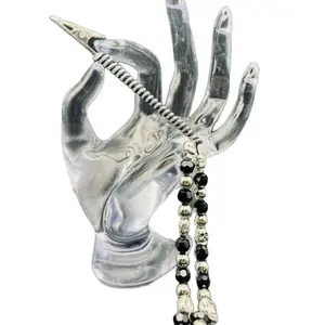 Skull Black & Silver Coochie Clip with Unique Beaded Design for Stylish Accessory