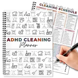 2026 version ADHD Cleaning Planner, Cleaning Schedule and Checklist Organizer for Adults and Teens, Daily Weekly Monthly Household Cleaning Planner, Chore Chart Notebook for Home, Family Cleaning Tasks, DIY Home Improvement, Editable Template #SummerVibes