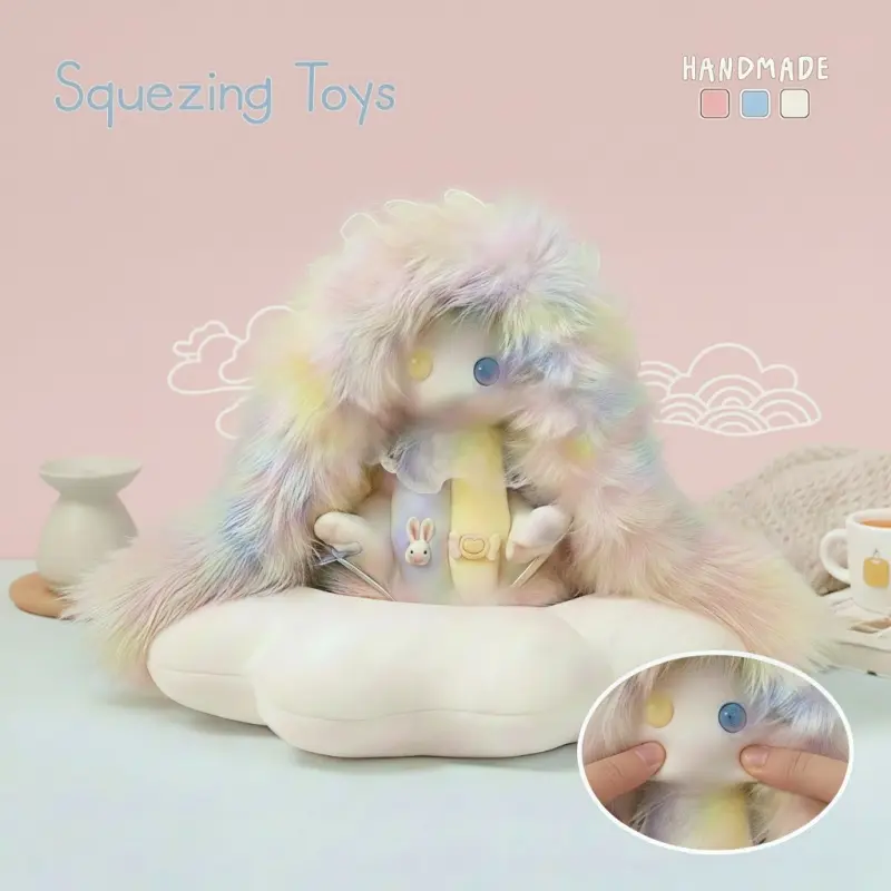 2026 Handmade Squishies Toys - Food-Grade Silicone, Ultra Soft, Bouncy, Cute, Smooth Skin-Friendly, Unisex Relaxing ASMR Stress Relief Toy for Daily Relaxation