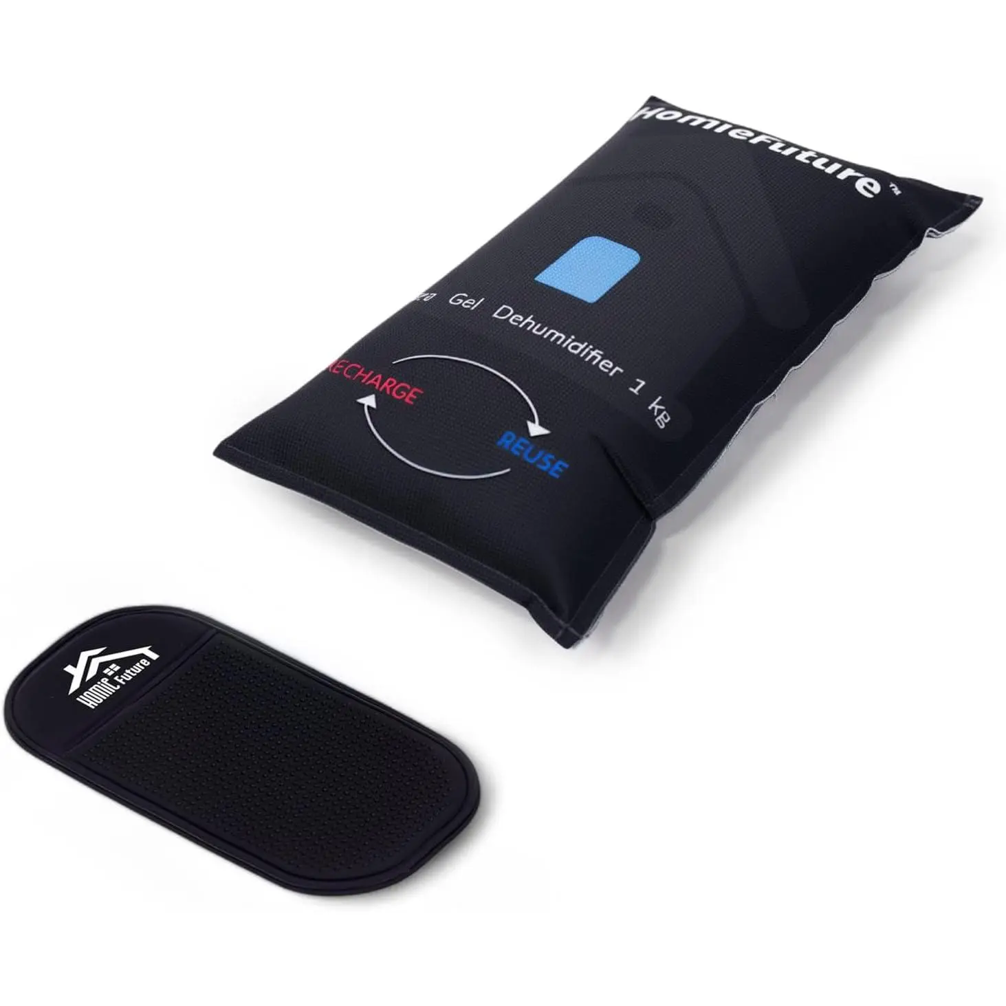 1000g Reusable Silica Gel Car Dehumidifier Bag - 10x6 in Leakproof, Non-Slip Moisture Absorber for Car, Garage, Dashboard with Moisture Control, Condensation Protection for Storage Boxes, Cabinets